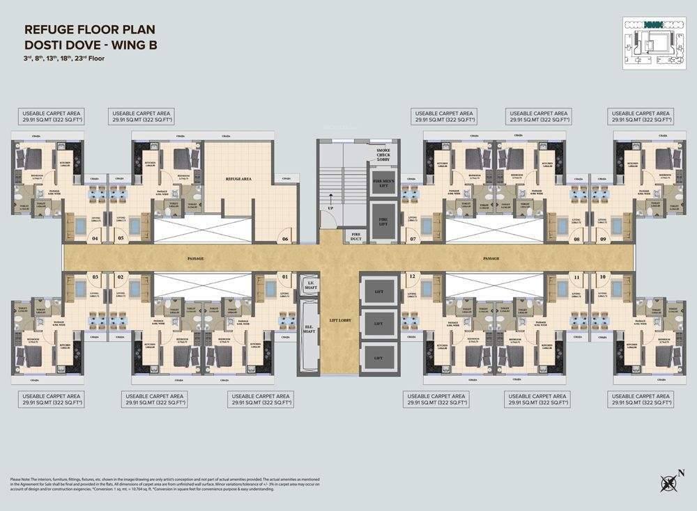  nest Dove B Wing Cluster Plan for Refugee Floor
