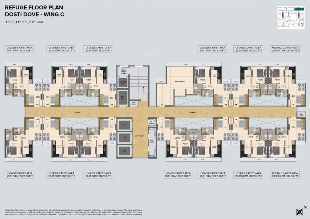  nest Dove C Wing Cluster Plan for Refugee Floor