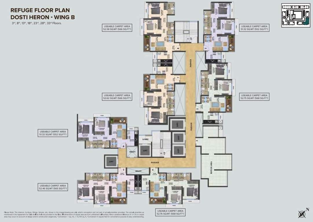  nest Heron B Wing Cluster Plan for Refugee Floor
