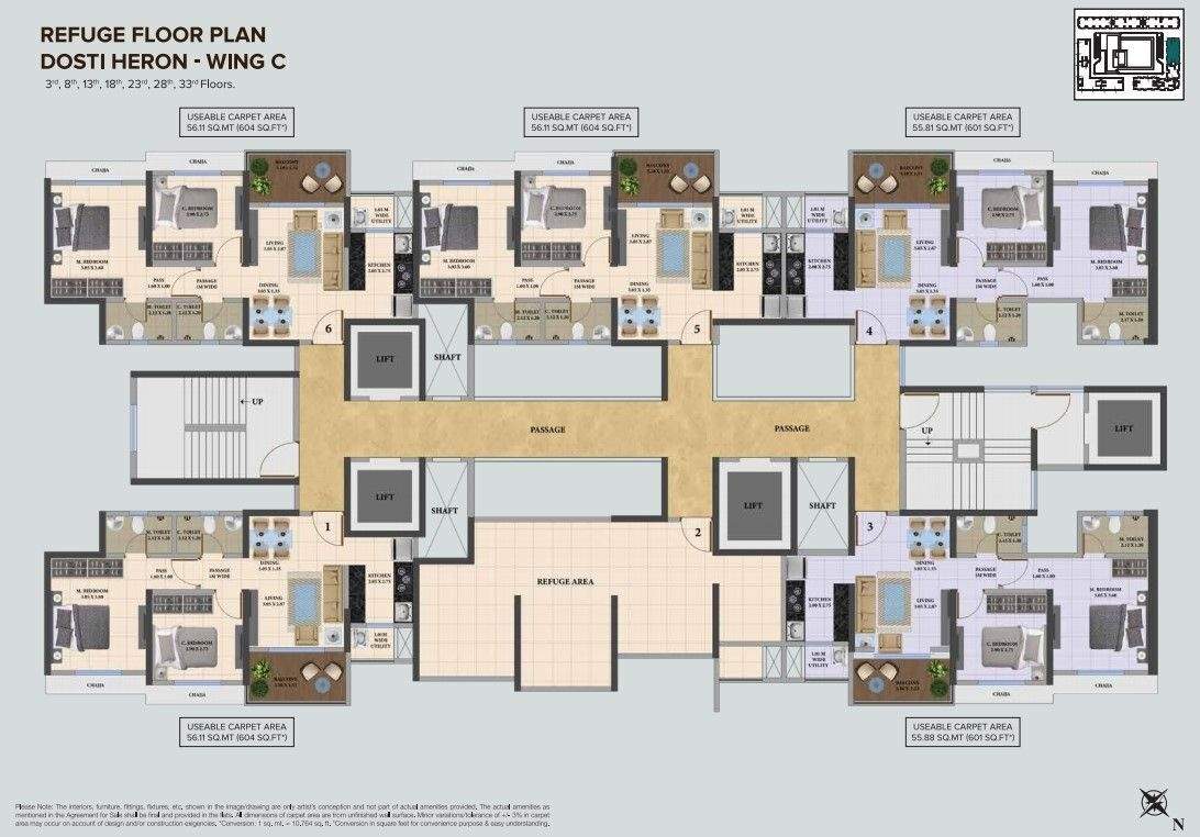  nest Heron C Wing Cluster Plan for Refugee Floor