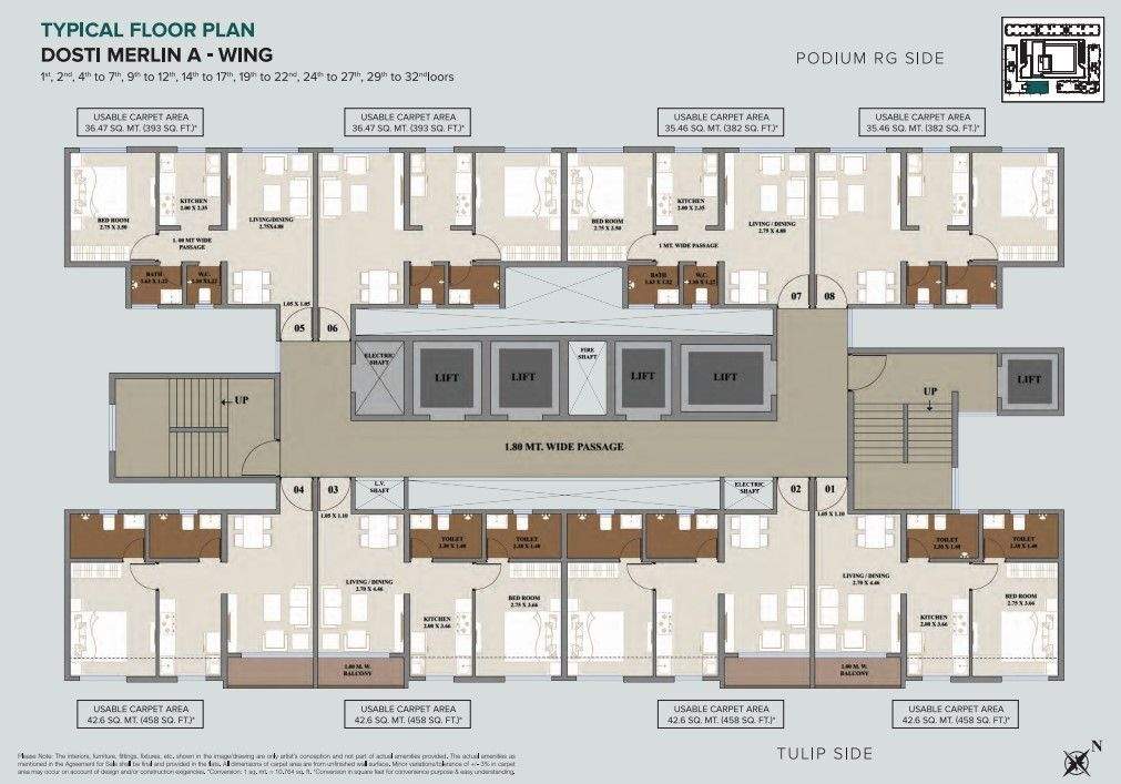  nest Merlin A Wing Cluster Plan for Typical Floor