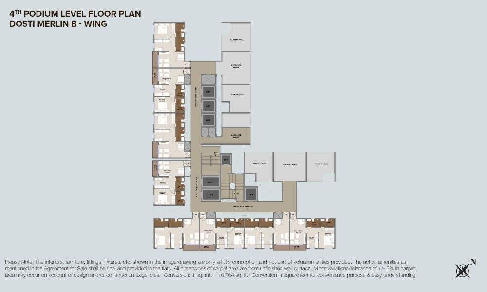  nest Merlin B Wing Cluster Plan for Podium Level