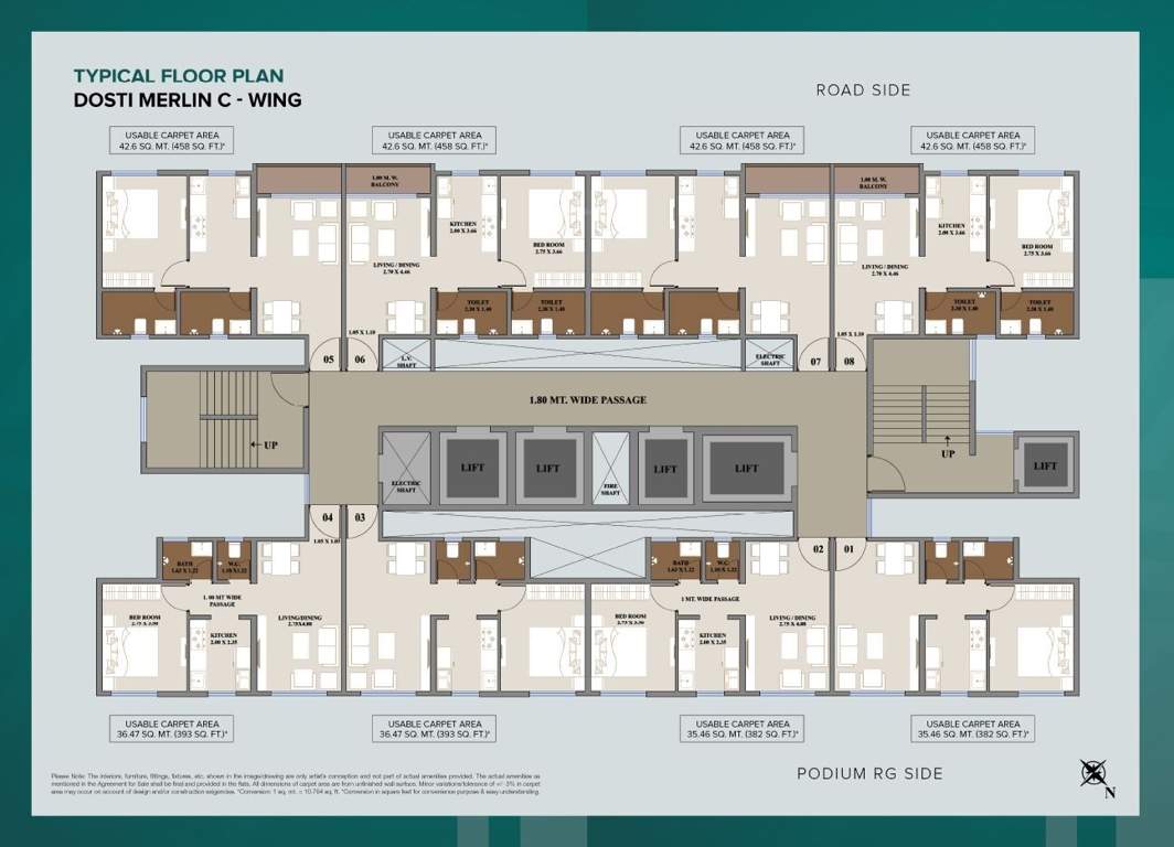  nest Merlin C Wing Cluster Plan for Typical Floor