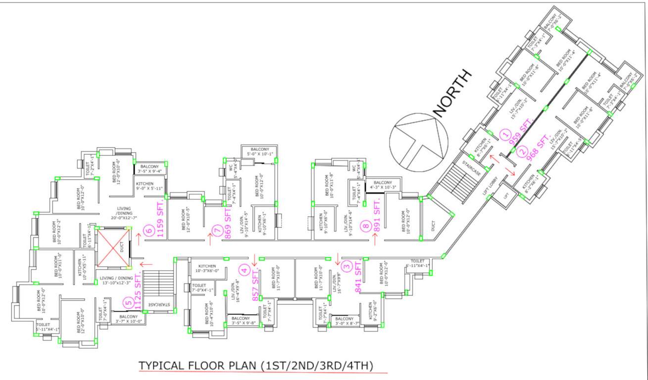  swatileka apartment Swatileka Apartment Cluster Plan from 1st to 4th Floor