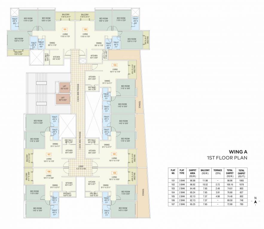  nysa Nysa Wing A Cluster Plan For 1st Floor