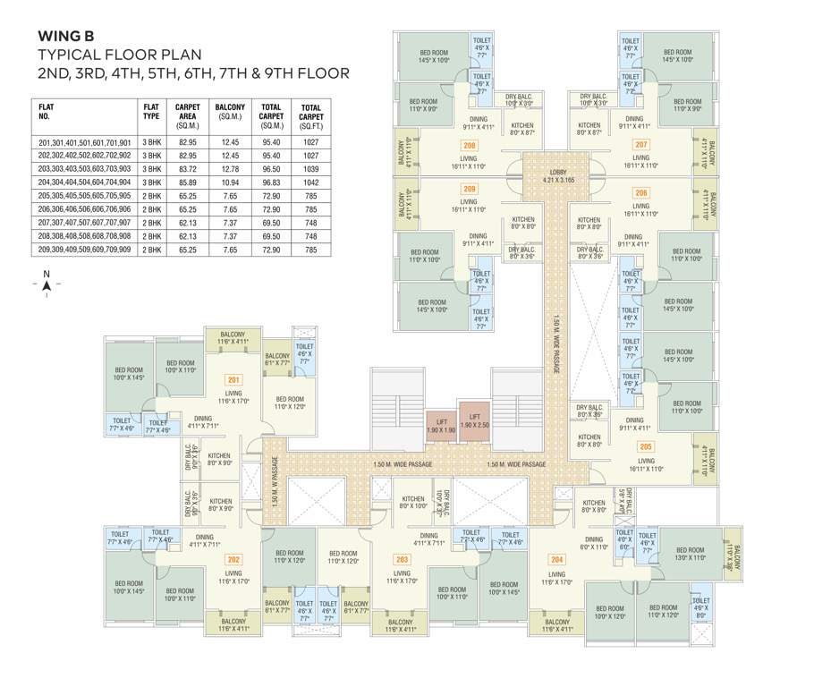  nysa Nysa Wing B Cluster Plan From 2nd To 9th Floor Expect 8th Floor