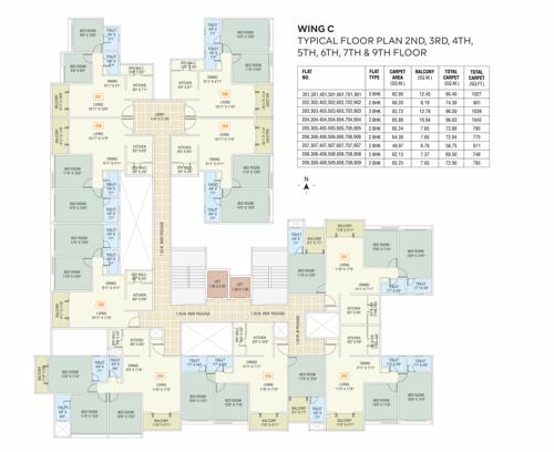  nysa Nysa Wing C Cluster Plan From 2ndTo 9th Floor Expect  8th Floor