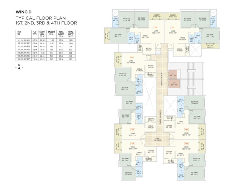  nysa Nysa Wing D Cluster Plan From 1st To 4th Floor
