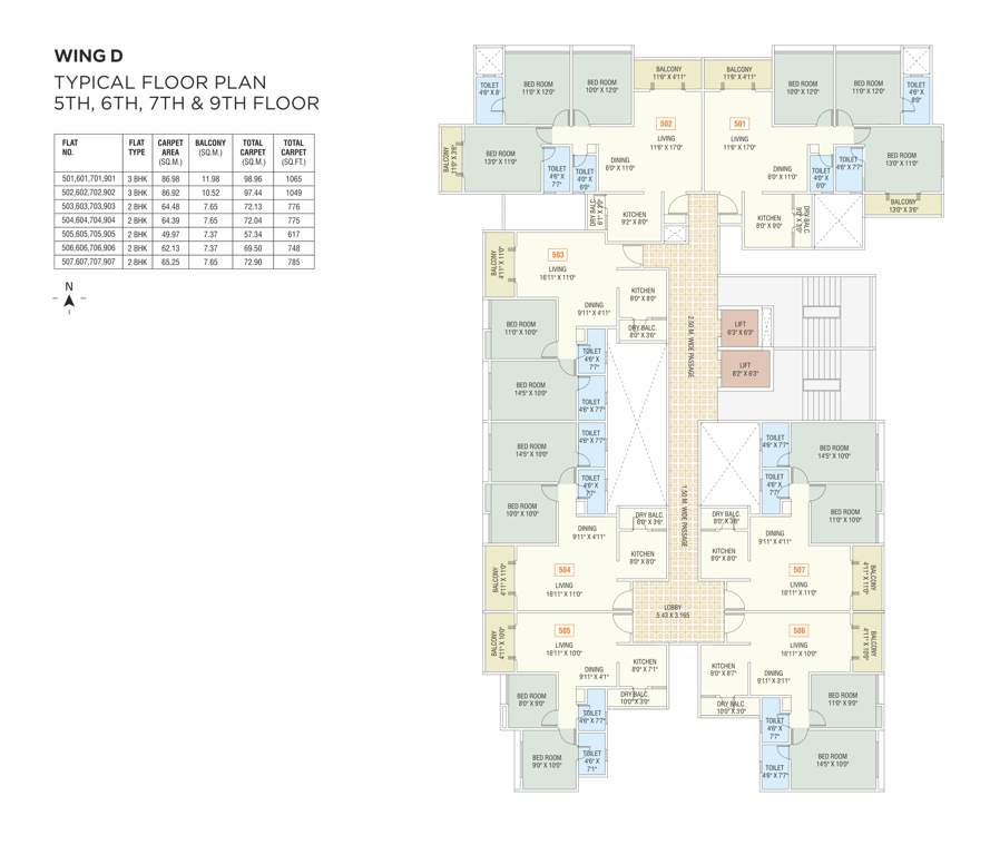  nysa Nysa Wing D Cluster Plan From 5th To 9th Floor Expect  8th Floor