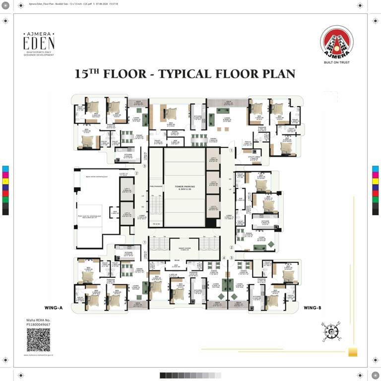  ajmera eden Cluster Plan for 15th Floor