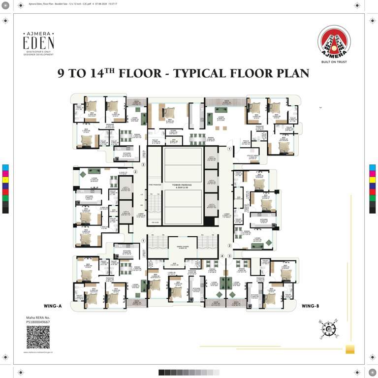  ajmera eden Cluster Plan from 9th to 14th Floor