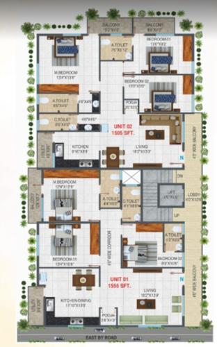  nandhi-global Nandhi Global Cluster Plan from 1st to 5th Floor