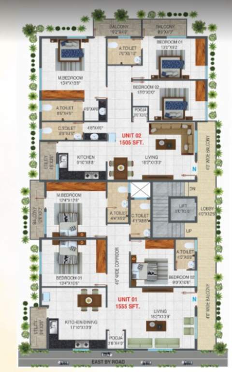  nandhi global Nandhi Global Cluster Plan from 1st to 5th Floor