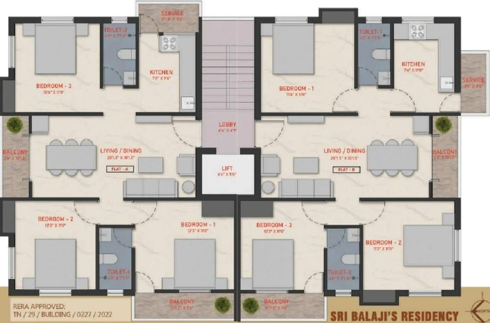  balaji residency Balaji Residency Cluster Plan from 1st to 5th Floor