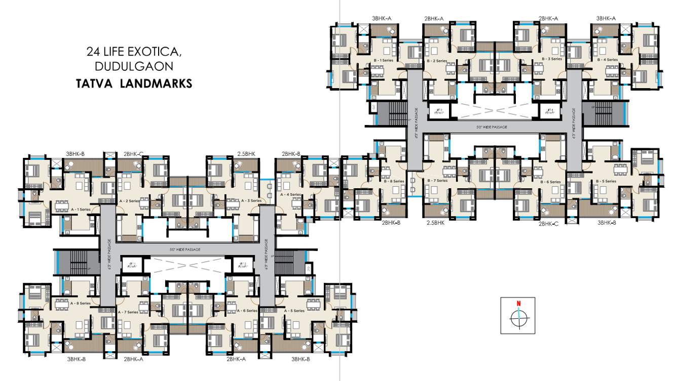  24life exotica Wing A and Wing B Cluster Plan