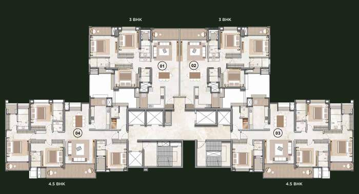 aleenta Livience Aleenta Cluster Plan For Typical Floor Plan
