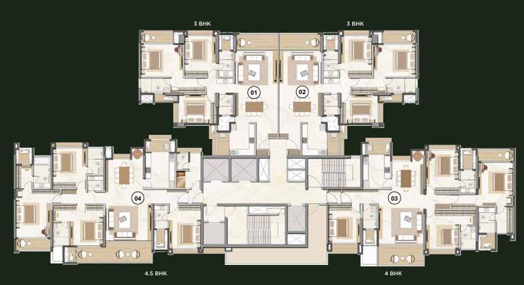 aleenta Livience Aleenta Cluster Plan For Typical Floor Plan