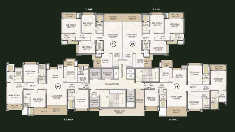 aleenta Livience Aleenta Cluster Plan For Typical Floor Plan