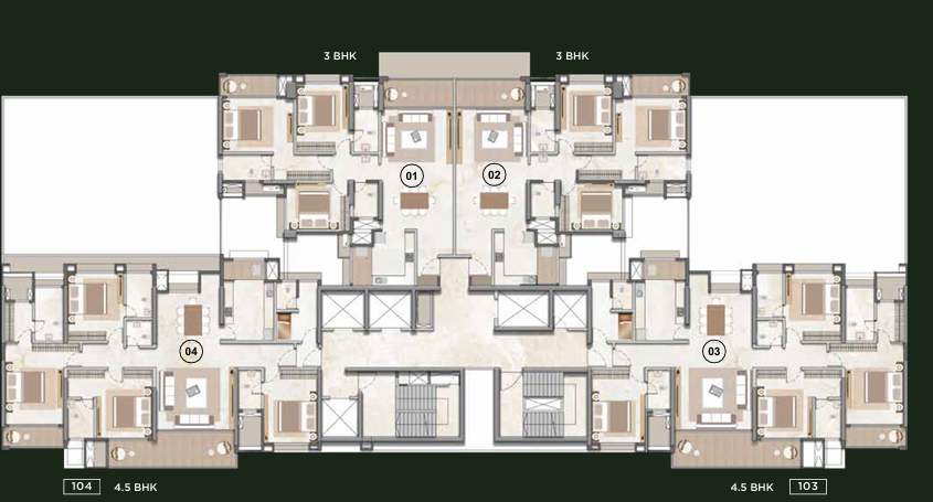 aleenta Livience Aleenta Cluster Plan For Typical Floor Plan