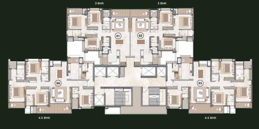 aleenta Livience Aleenta Cluster Plan For Typical Floor Plan