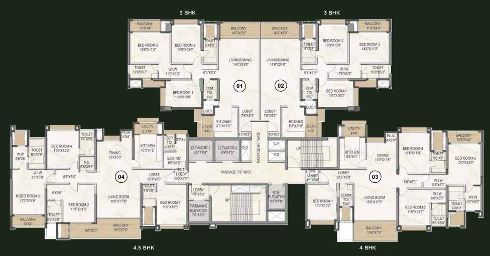 aleenta Livience Aleenta Cluster Plan For Typical Floor Plan