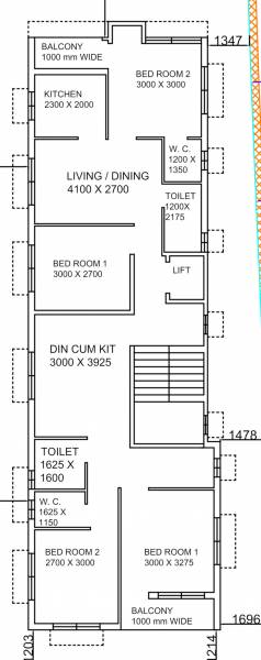  apartment Venus Apartment Typical Cluster Plan
