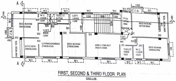  apartment Venus Apartment Typical Cluster Plan