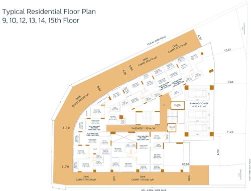  samaira-tower 9 To 10 Floor And 12 to 14 Floor Cluster Plan