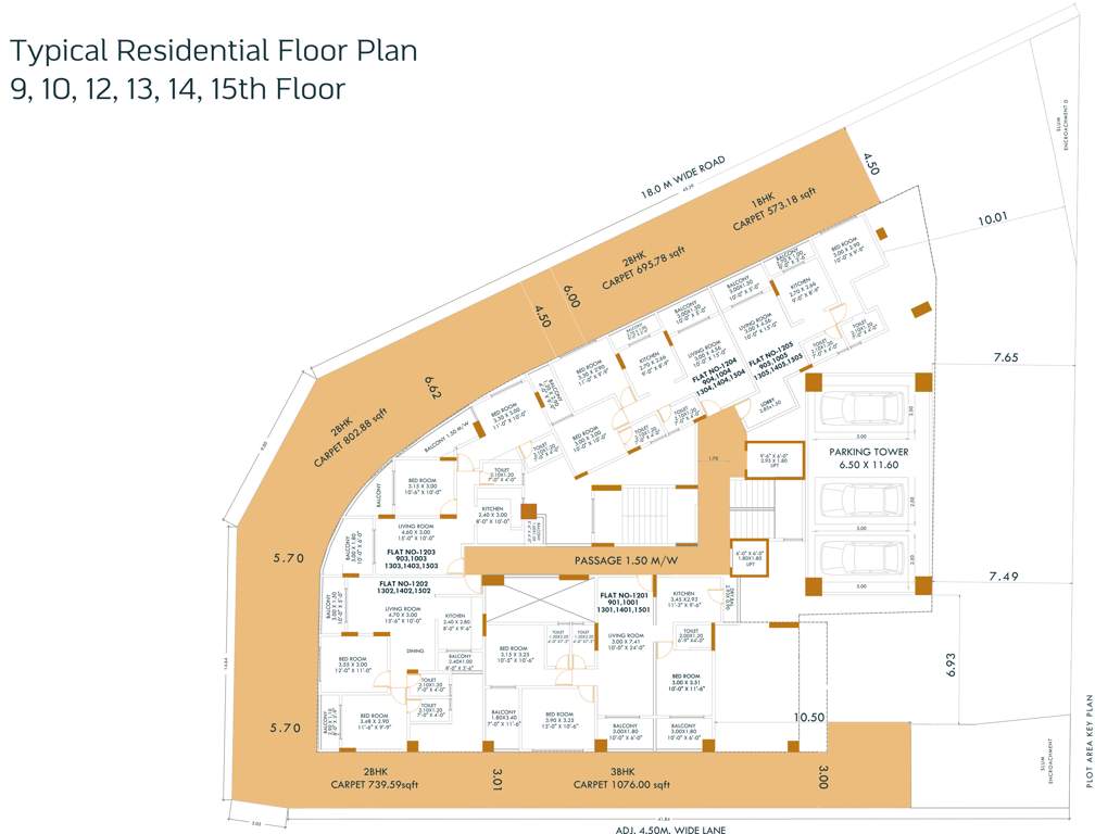  samaira tower 9 To 10 Floor And 12 to 14 Floor Cluster Plan