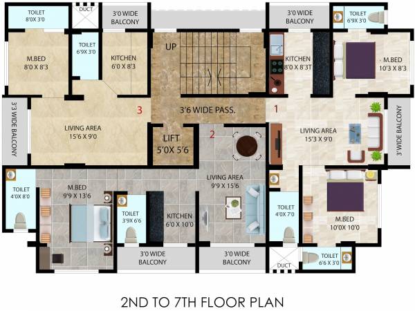  sai-samruddhi Cluster Plan from 2nd to 7th Floor