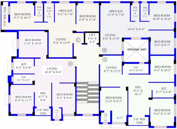  swati-abha Block A Cluster Plan From 1st And 3rd Floor