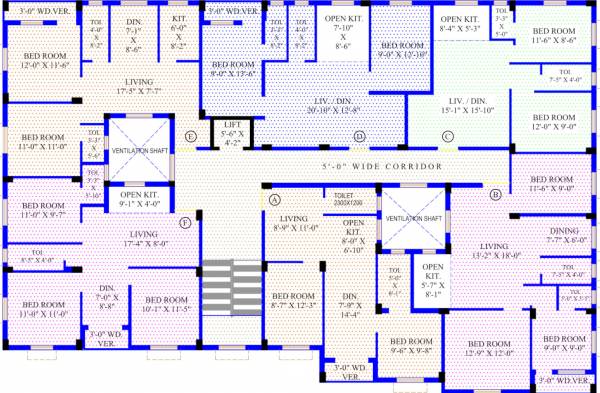  swati-abha Block B Cluster Plan For Typical Floor Plan