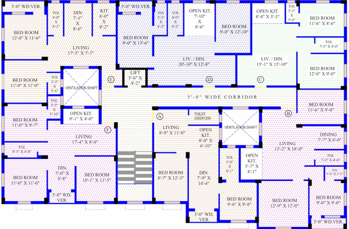  swati abha Block B Cluster Plan For Typical Floor Plan