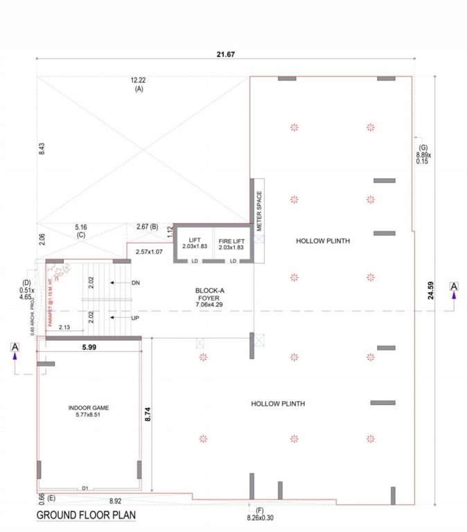  aarambh elegance Building A Cluster Plan for ground Floor