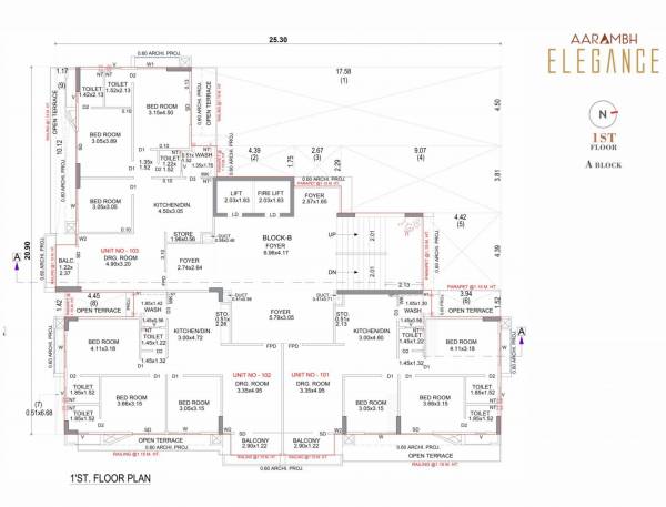  aarambh-elegance Building B Cluster Plan for 1st Floor