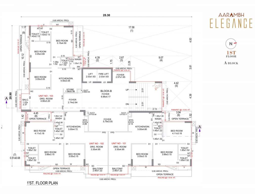  aarambh elegance Building B Cluster Plan for 1st Floor