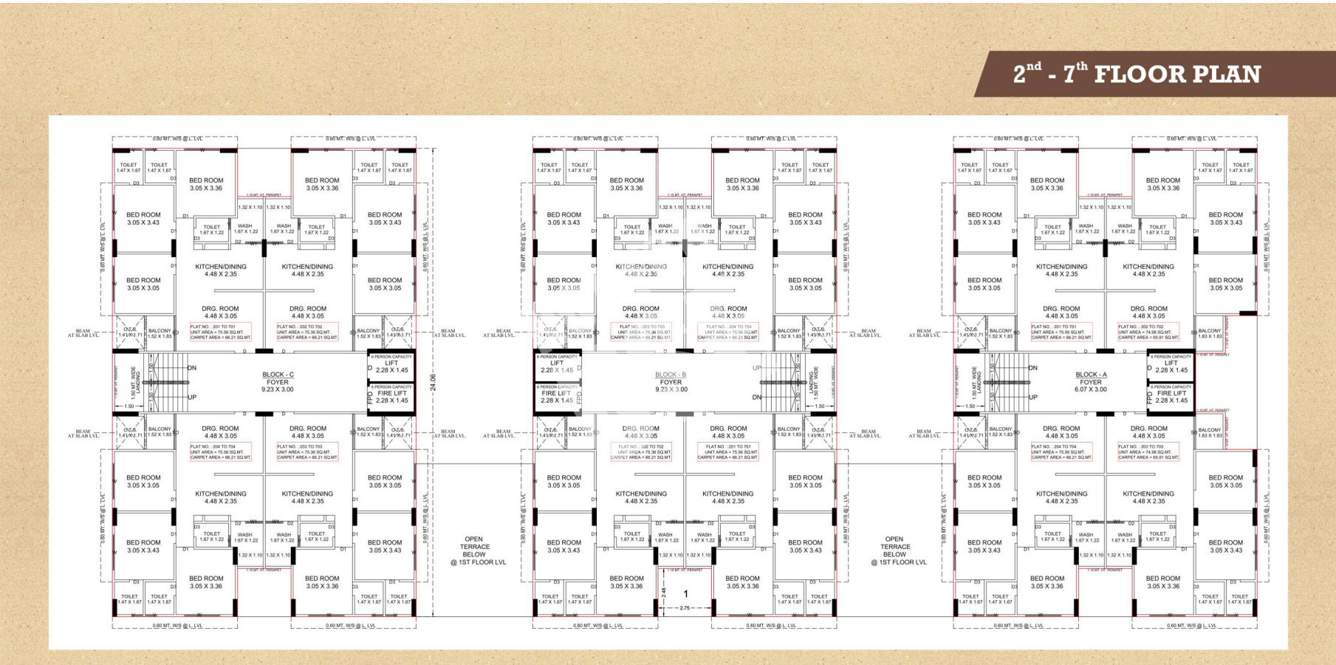  pelican heights Block A & B & C Cluster Plan from 2nd to 7th Floor