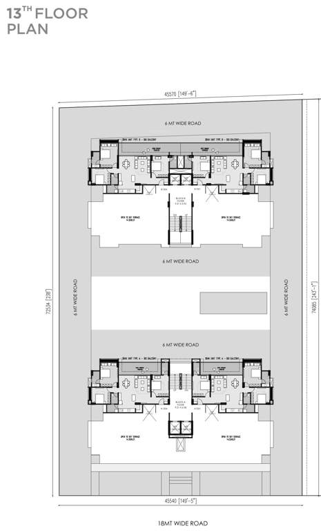  shrim leela bliss Block   A, B Cluster Plan For 13th Floor