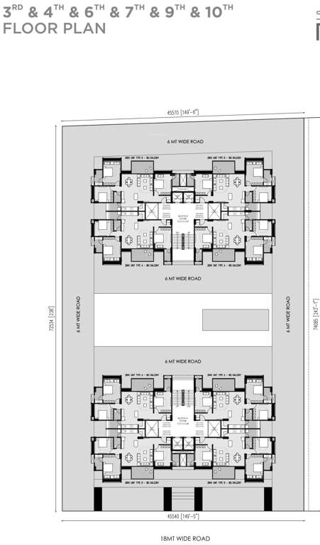  shrim leela bliss Block   A, B Cluster Plan For 3rd, 4th, 6th, 7th, 9th, 10th Floor