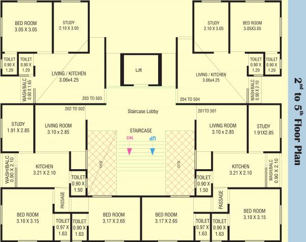 Rudraksh Residency Cluster Plan From 2nd To 5th Floor residency Rudraksh Residency Cluster Plan From 2nd To 5th Floor