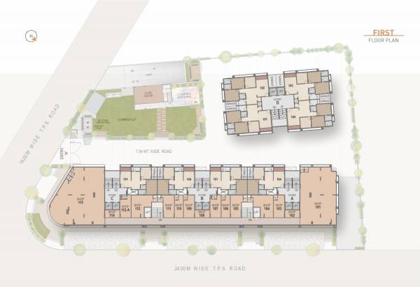  hariom-sapphire Block A To D Cluster Plan for 1st Floor