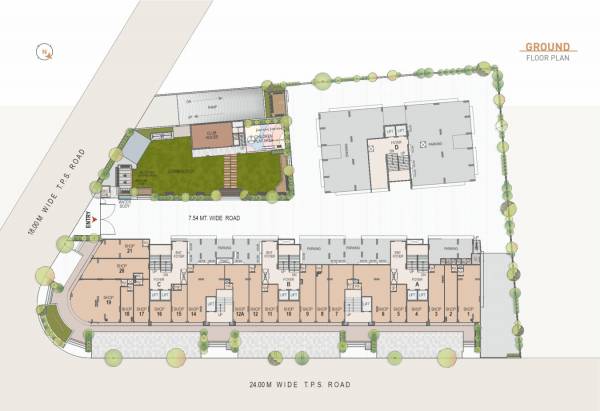  hariom-sapphire Block A To D Cluster Plan for ground Floor