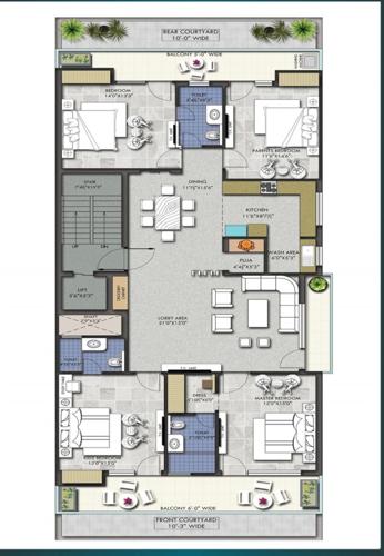  ultra-luxury-builder-floor Ultra Luxury Builder Floor Cluster Plan from 1st to 4th Floor
