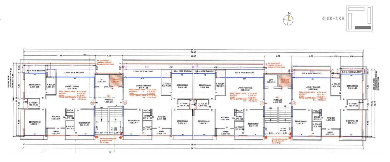  bliss Block A & B Cluster Plan for 1st Floor