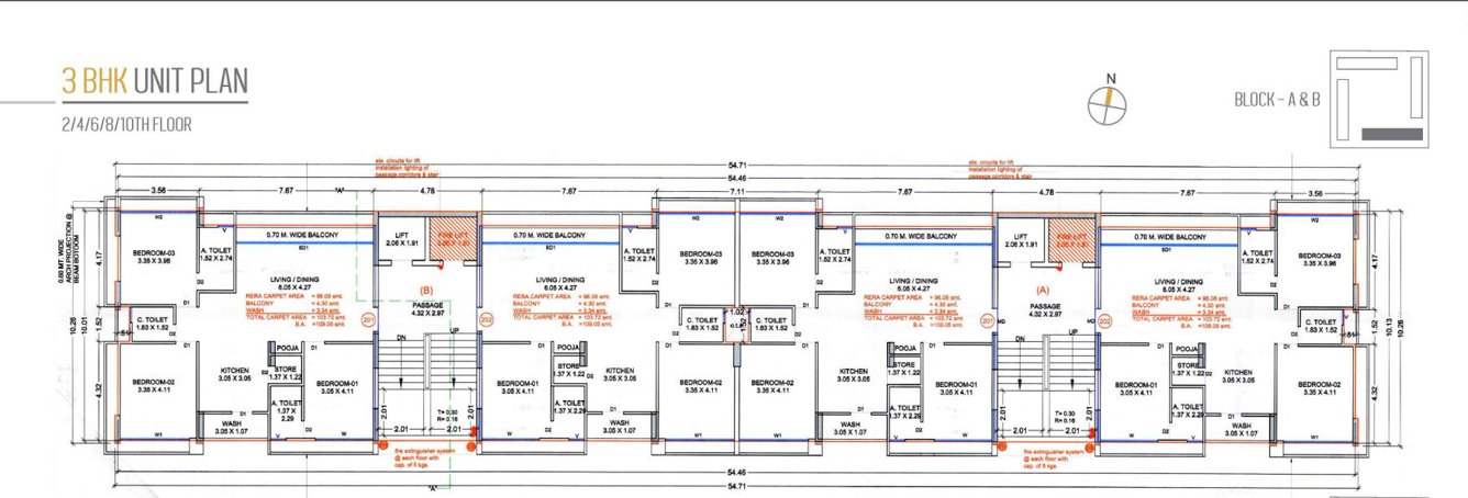  bliss Block A & B Cluster Plan from 2nd to 10th Floor