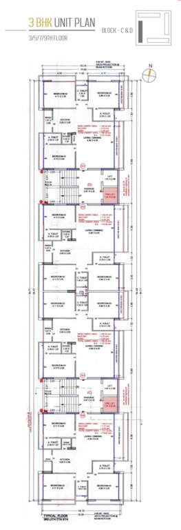  bliss Block C & D Cluster Plan from 3rd to 9th Floor
