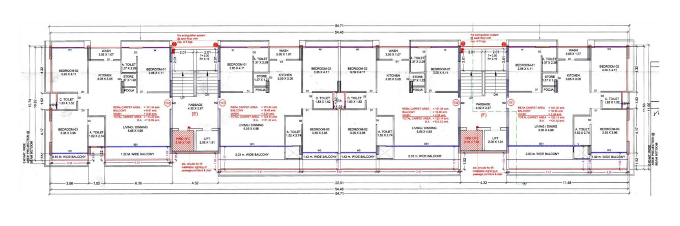  bliss Block E & F Cluster Plan for 1st Floor
