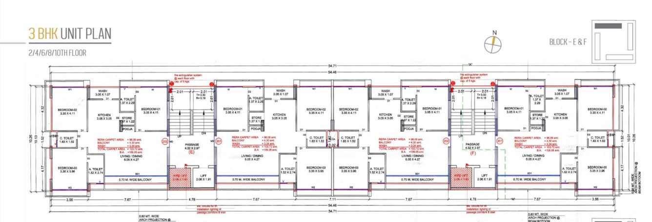  bliss Block E & F Cluster Plan from 2nd to 10th Floor