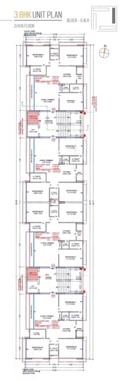  bliss Block G & H Cluster Plan from 2nd to 6th Floor