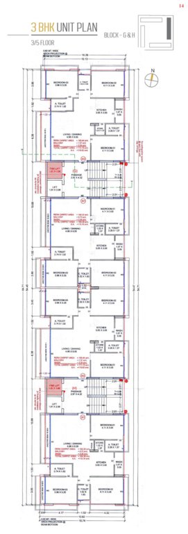  bliss Block G & H Cluster Plan from 3rd to 5th Floor